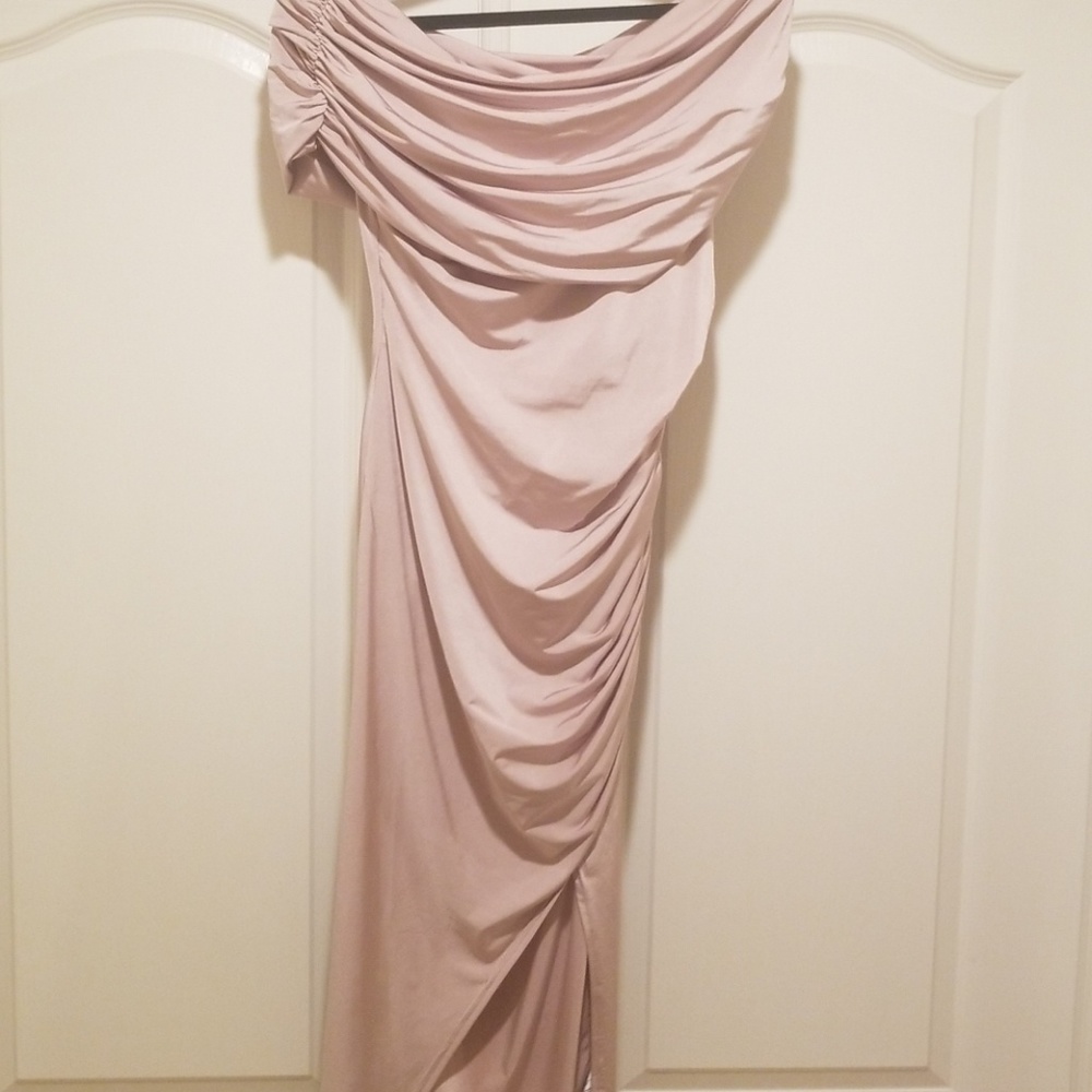 Asos nude midi off the shoulder dress size 8